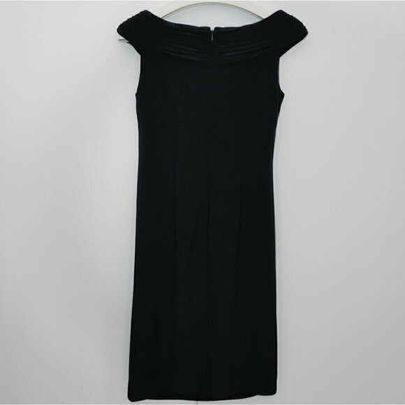 ADRIANNA PAPELL Black off shoulder pleated cocktail dress - Picture 4 of 15